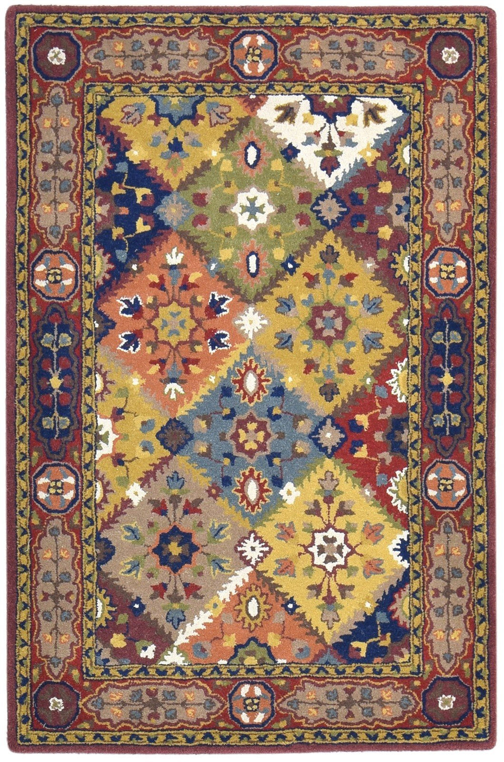 Hand Tufted Rust Wool Rug 4' X 6' Persien Kazak Oriental Room Size Car