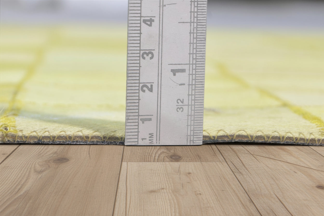 Emmey Leather Handmade Beige Checkerboard Rug | Modern Checkered Patchwork Area Rug   7864583356565