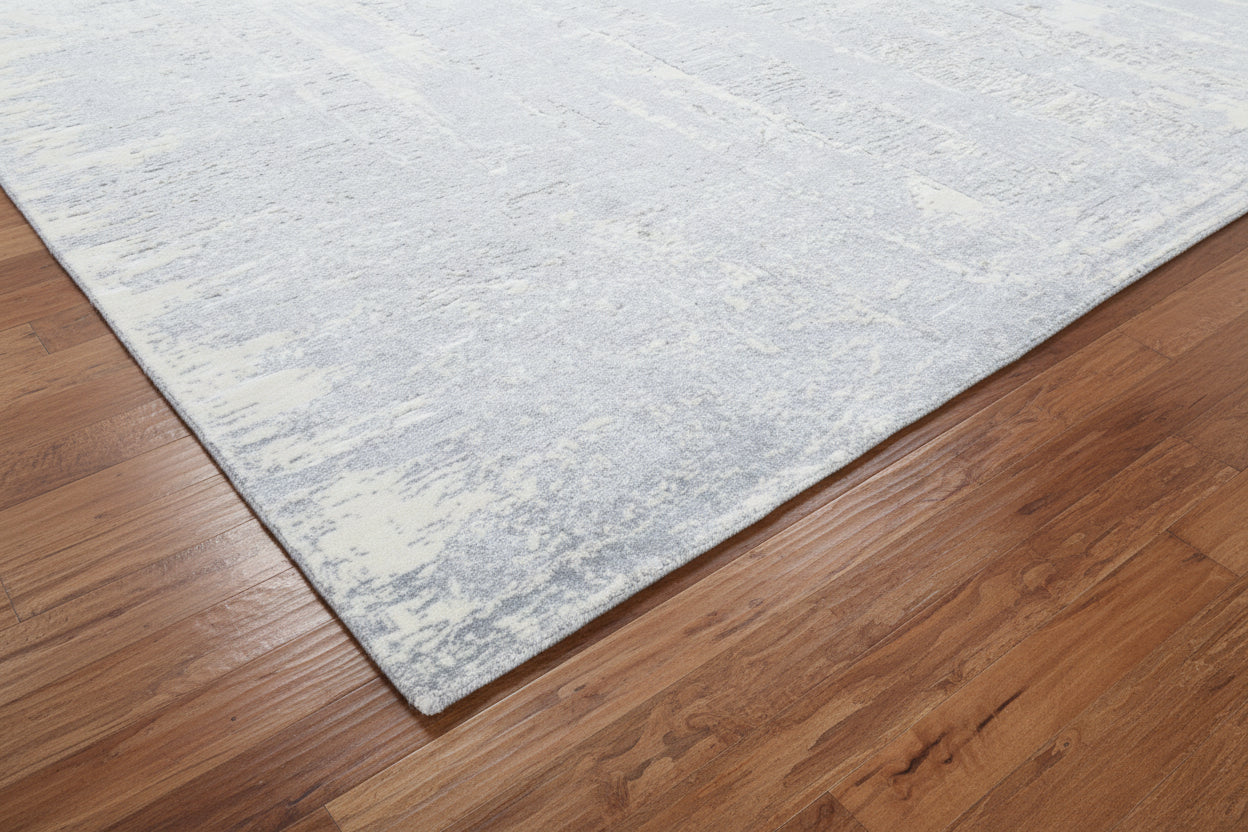 Erosion Abstract Hand Loom Knotted Rug – Deep Slate Blue Modern Hamdmade Rug   9175628185749