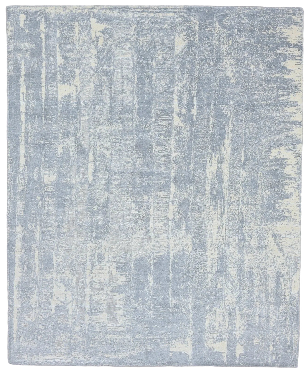 Erosion Abstract Hand Loom Knotted Rug – Deep Slate Blue Modern Hamdmade Rug   9175628185749