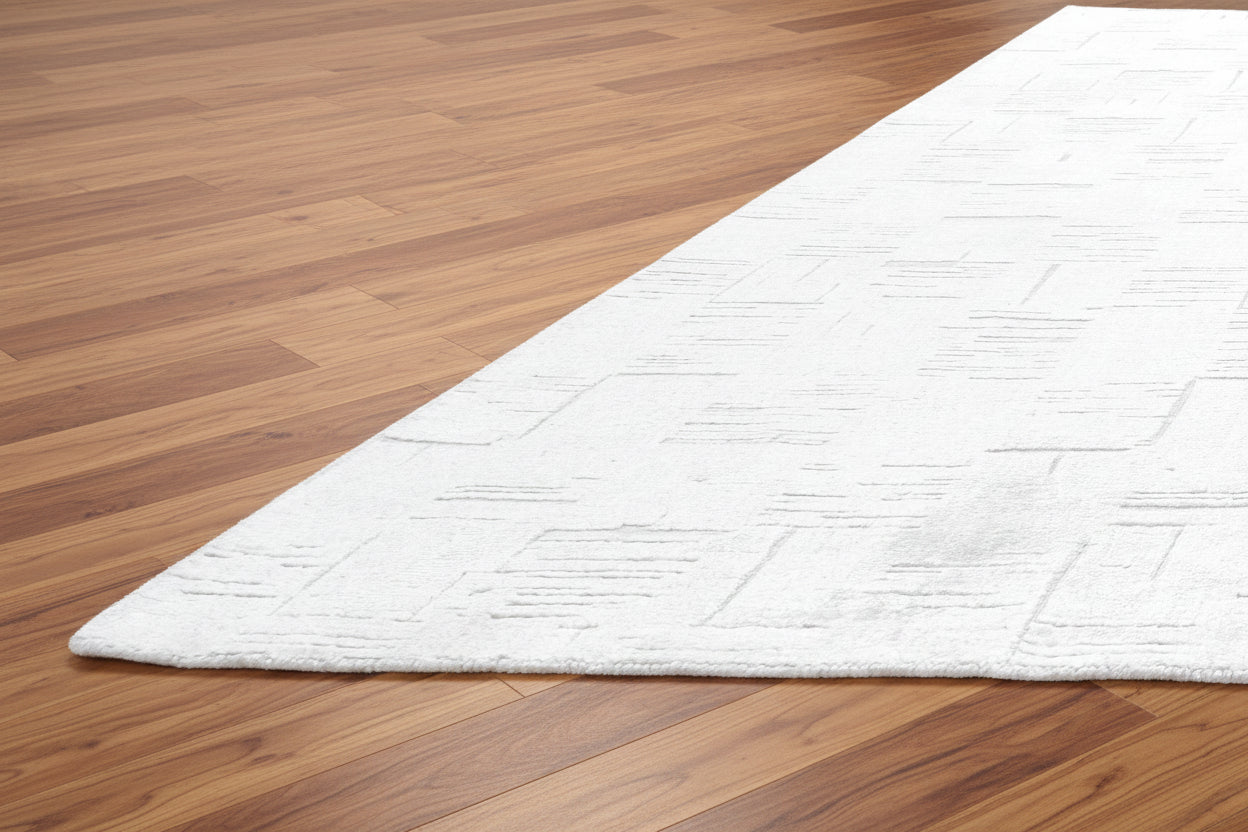 Etched Grid Handmade Beige champagne Plaids Area Rug – Modern Geometric Loom Knotted Wool Silk Rug   9175608754325