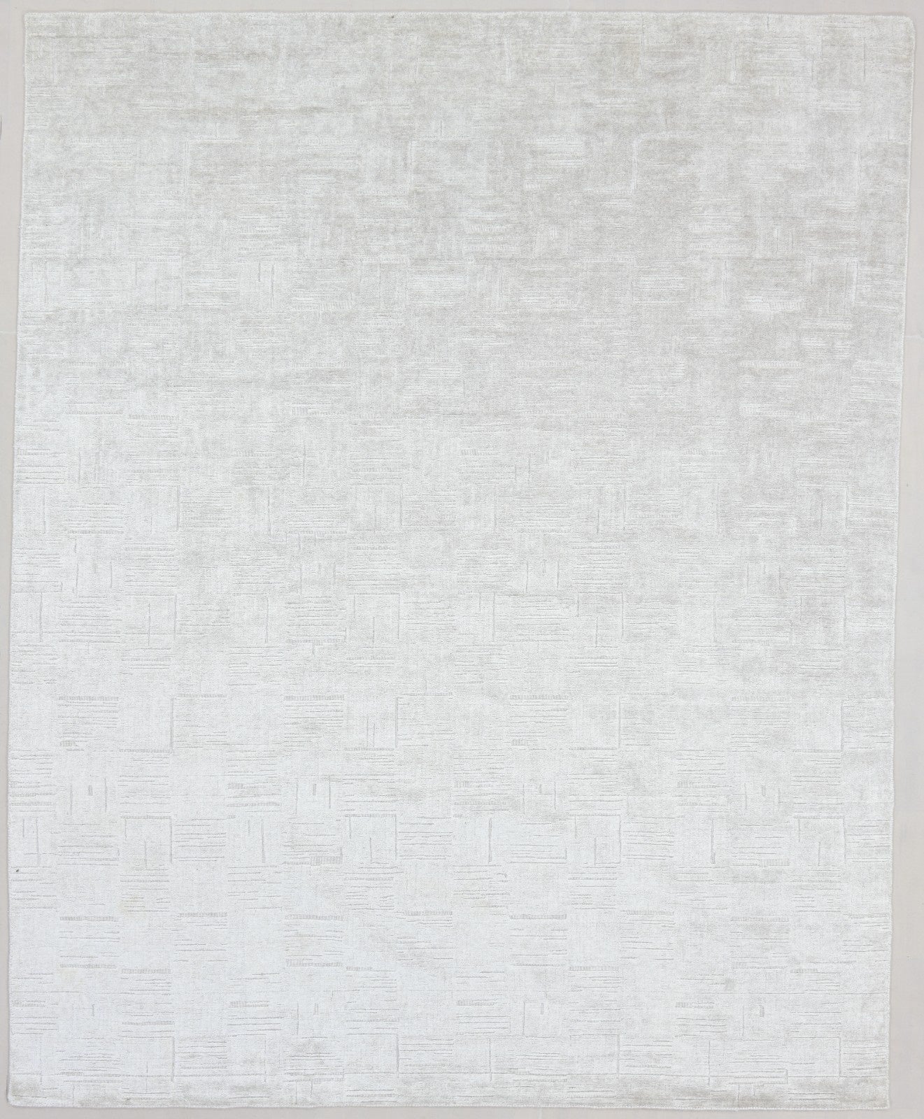 Etched Grid Handmade Beige champagne Plaids Area Rug – Modern Geometric Loom Knotted Wool Silk Rug   9175608754325