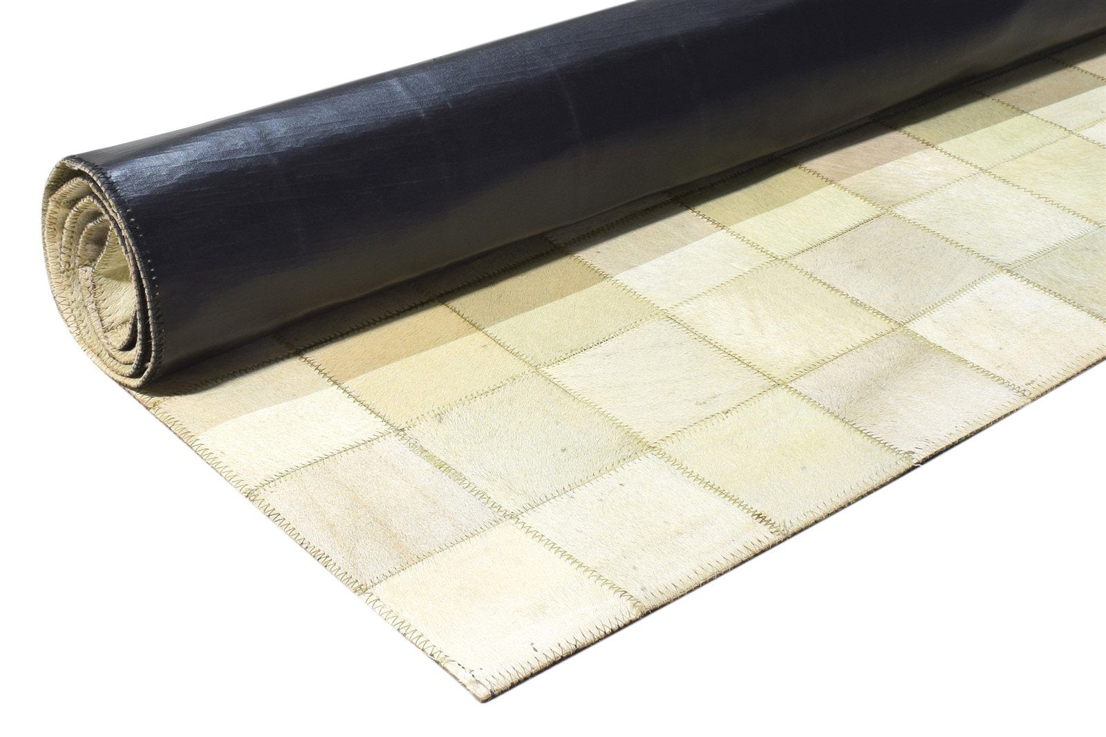 Flatweave Beige Leather Rug 4X6 Modern Scandinavian Geometric Room Size Carpet   7864580636821