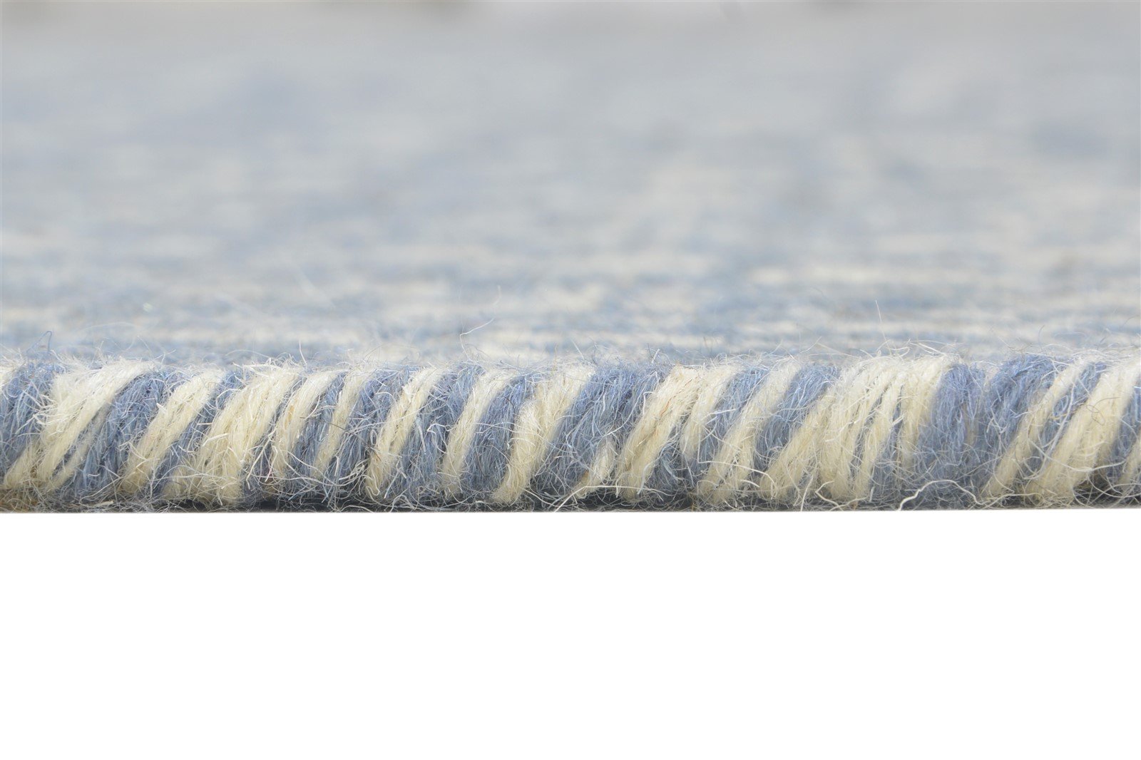 Flatweave Blue Wool Rug 6' X 9' Modern Scandinavian Chevron Large Carpet   7864815419541