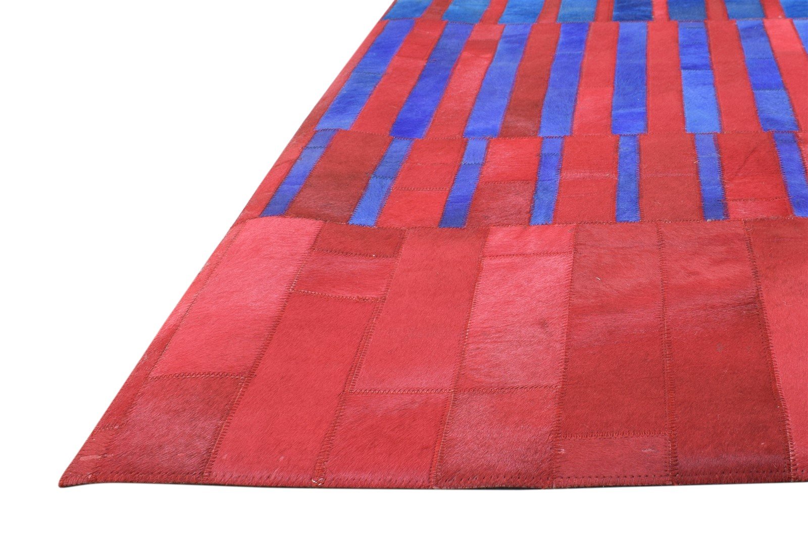 Flatweave Red Leather Rug 4' X 6' Modern Bohemian Abstract Room Size Carpet   7864583094421
