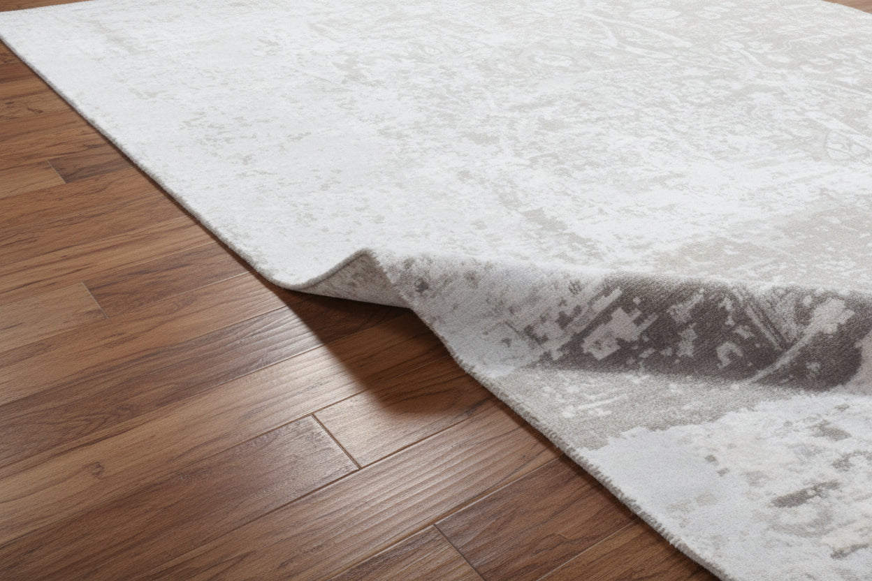 Foxen Abstract Handmade Loom Knotted Brown Gray Luxury Silk Like Viscose Wool Rug   9015874322581