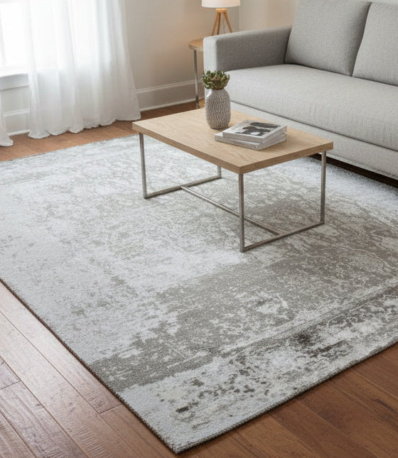 Foxen Abstract Handmade Loom Knotted Brown Gray Luxury Silk Like Viscose Wool Rug   9015874322581