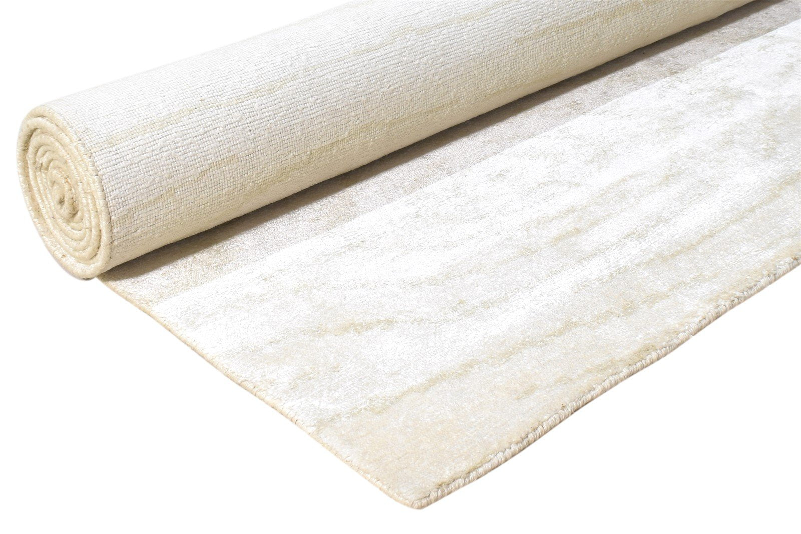 Gabbi Cream Silk Rug 6' X 9' Modern Hand Knotted American Swirls   7865067274389