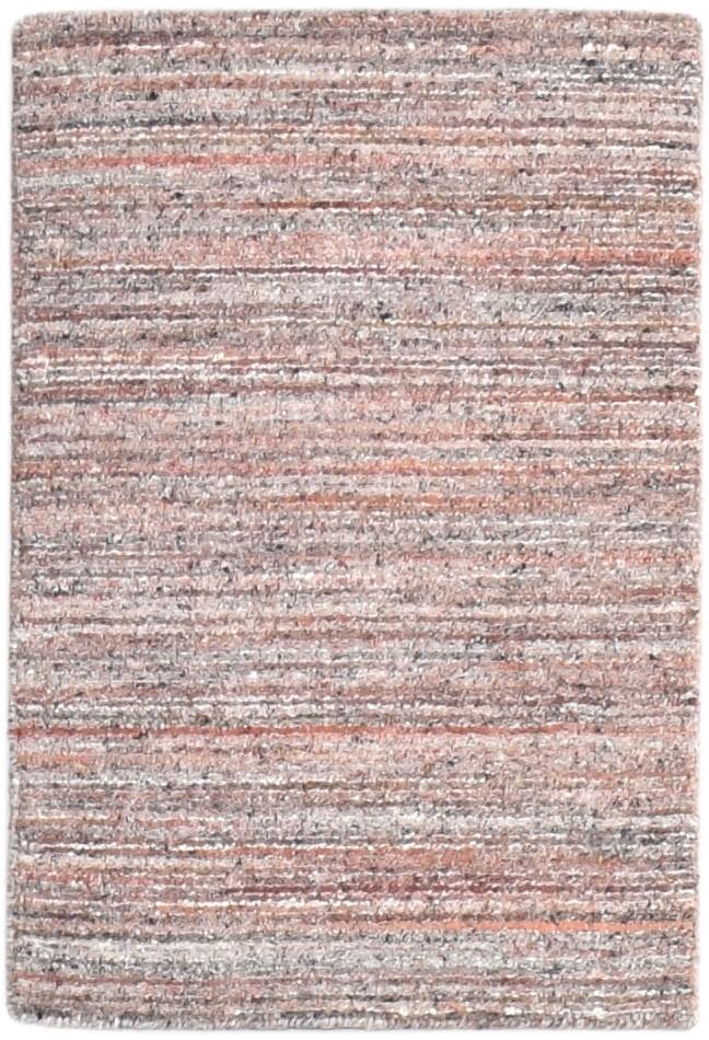 Wool Rust Rug 2' X 3' Modern Handloom Scandinavian Striped Small Carpe