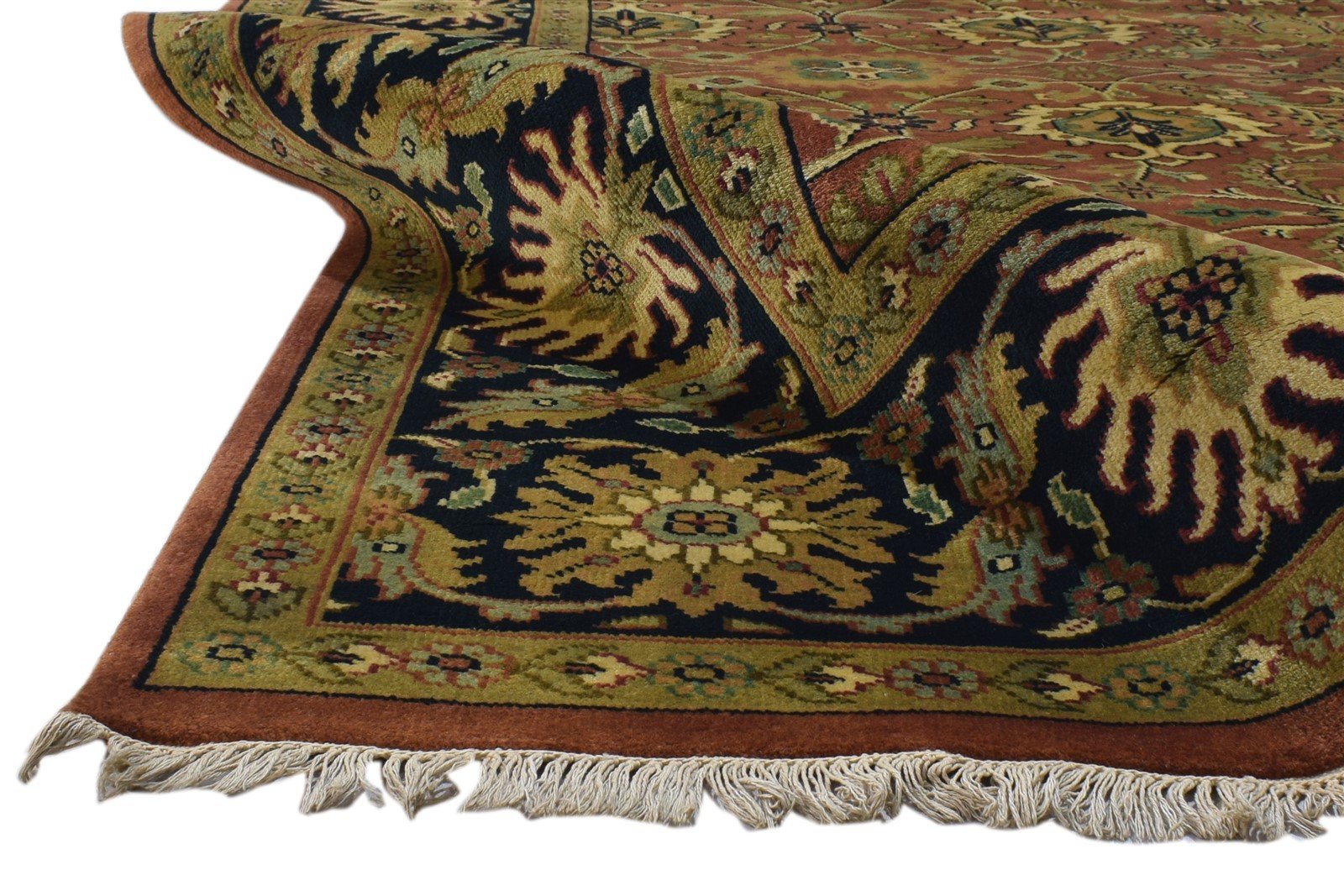 Gerty Hand Knotted Teracotta Wool Rug 8' X 10' Persian Kashan Oriental   7860694941845