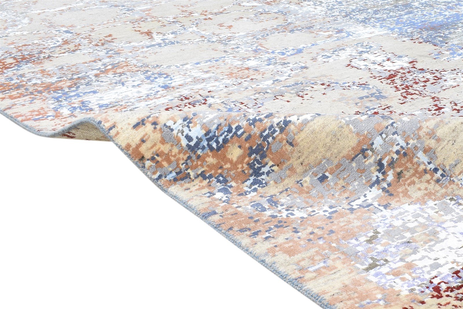 Ginelle Beige Wool / Silk Rug 6X9 Modern Hand Knotted American Abstract   7864619860117