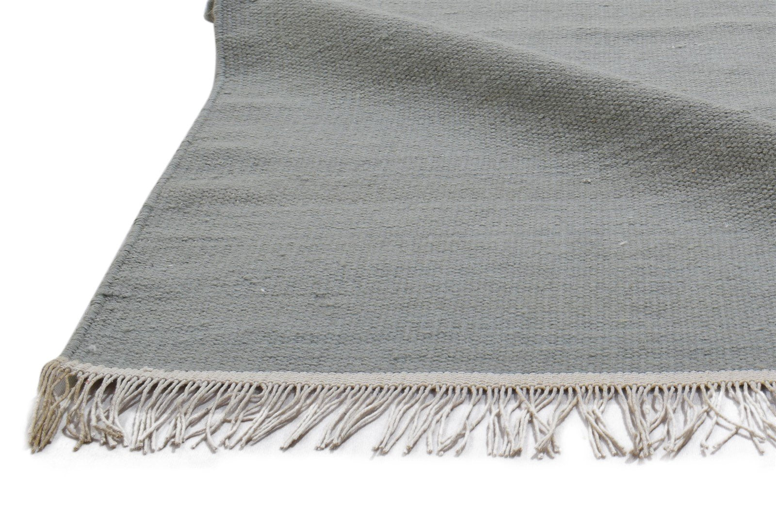 Gisele Grey Wool Rug 3' X 6' Modern Dhurrie Scandinavian Solid   7860703133845