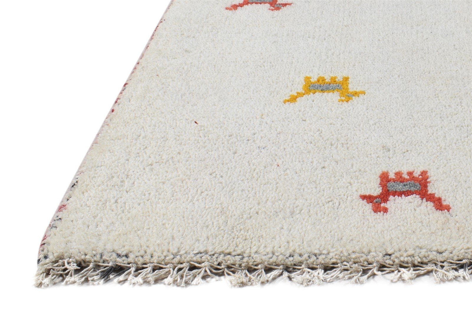 Glynda Cream Wool Rug 1' X 2' Southwestern Hand Knotted American Tribal   7865085755541