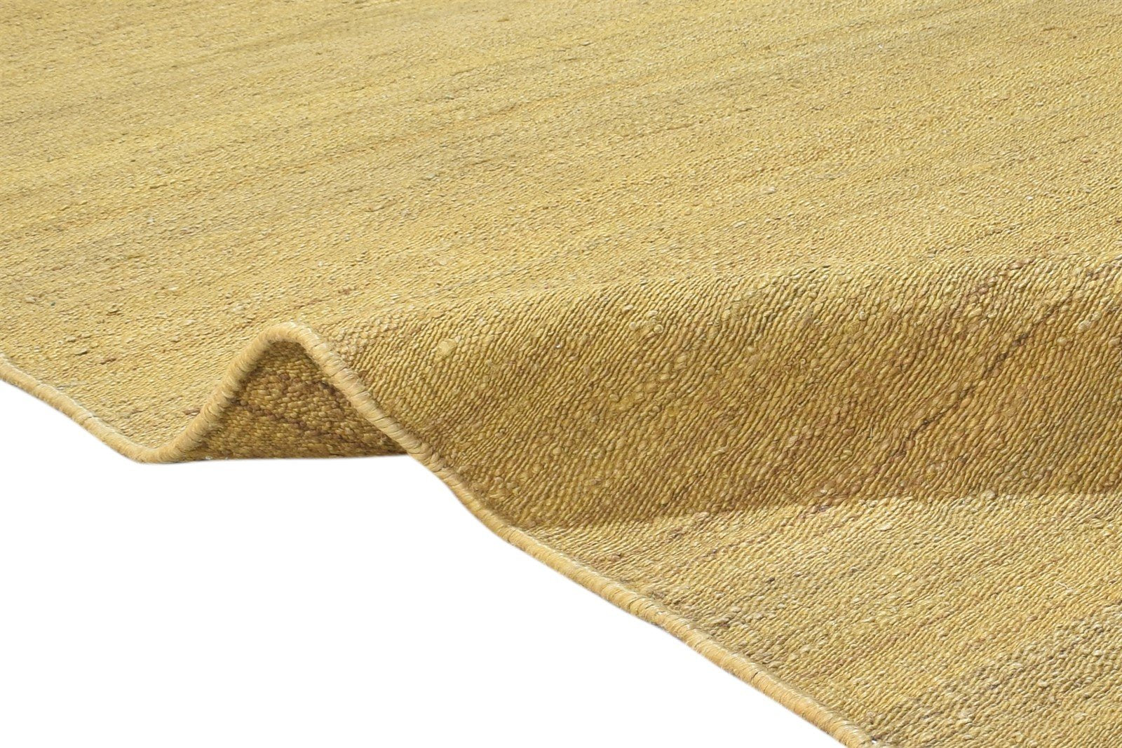 Gold Jute Rug 8' X 11' Modern Hand Woven Scandinavian Solid Large Carpet   7864777703573