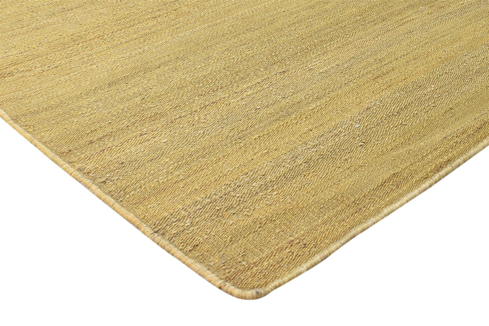 Gold Jute Rug 8' X 11' Modern Hand Woven Scandinavian Solid Large Carpet   7864777703573