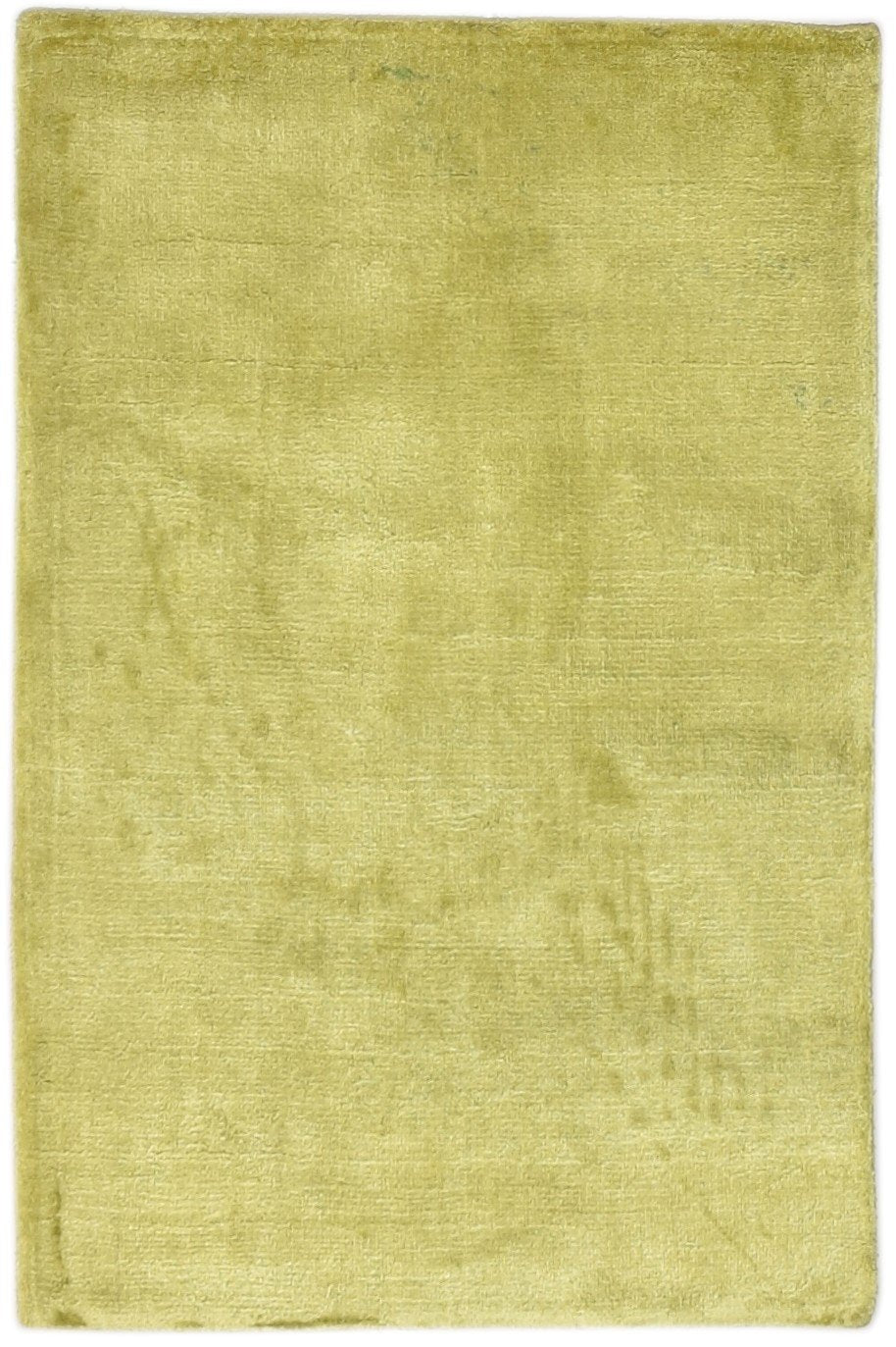 Gold Silk Rug 2' X 3' Modern Handloom Scandinavian Solid Small Carpet   7860697727125