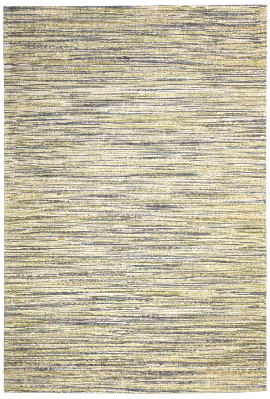 Gold Silk Rug 5' X 8' Modern Hand Woven Bohemian Striped Room Size Carpet   7864663081109