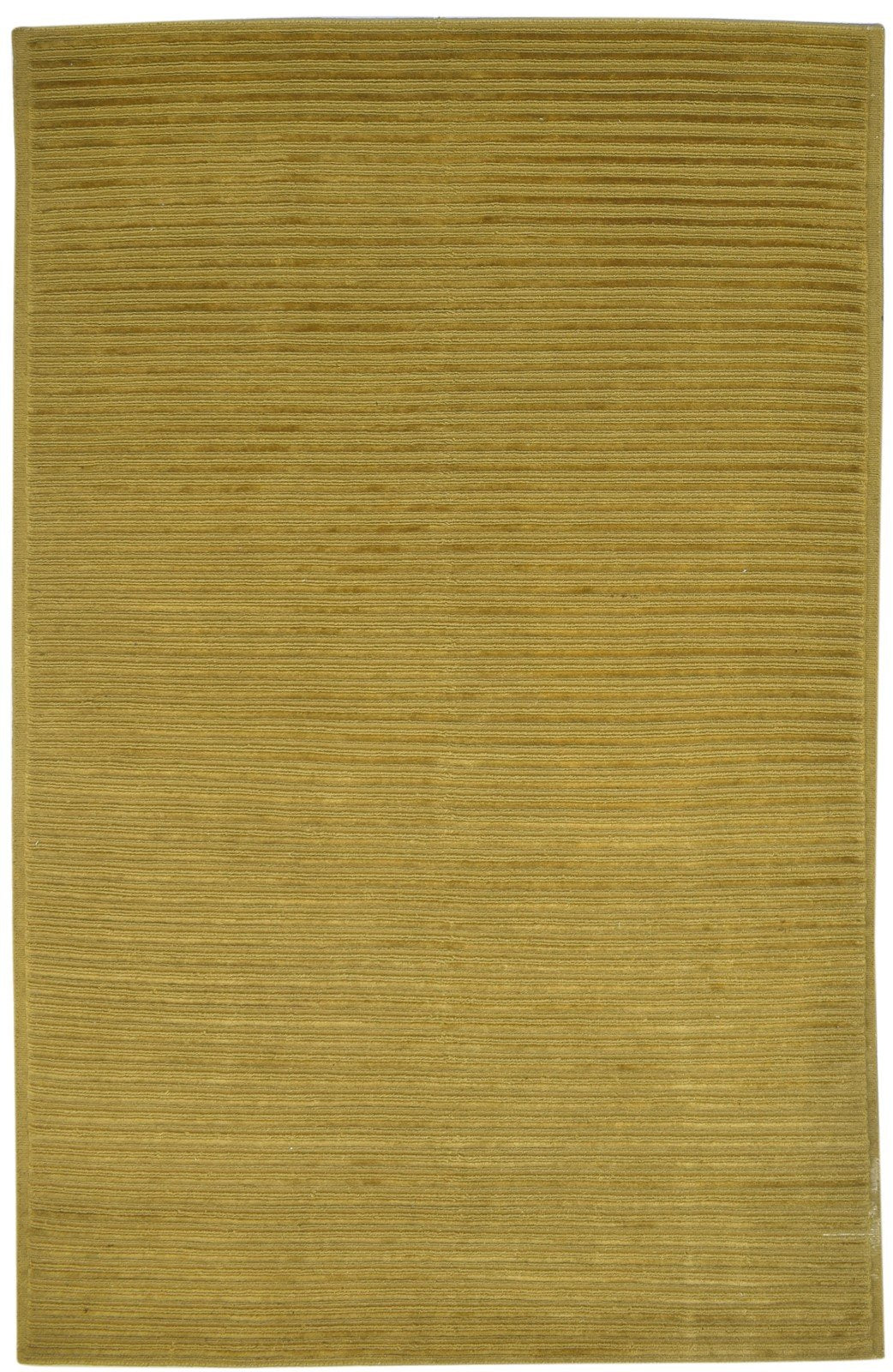 Gold Wool Rug 5' X 8' Modern Hand Knotted Scandinavian Striped Room Size Carpet   7864090624149