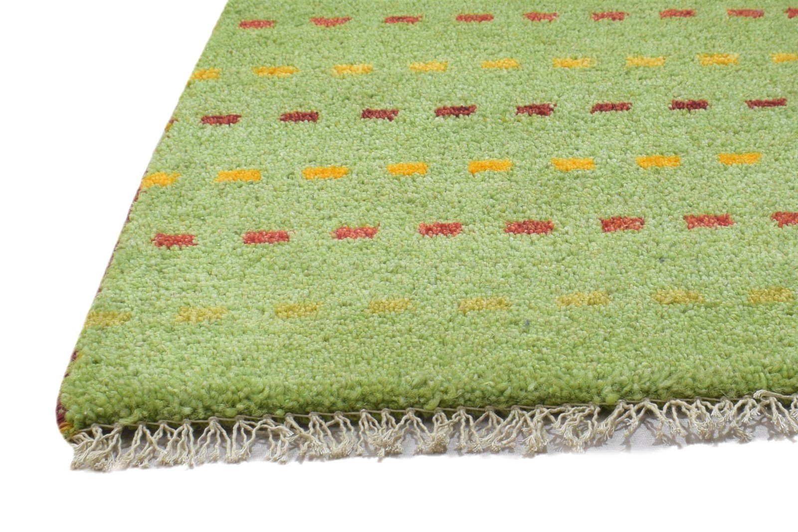 Green Wool Rug 1' X 2' Persian Hand Knotted Gabbeh Southwestern Small Carpet   7864214880405