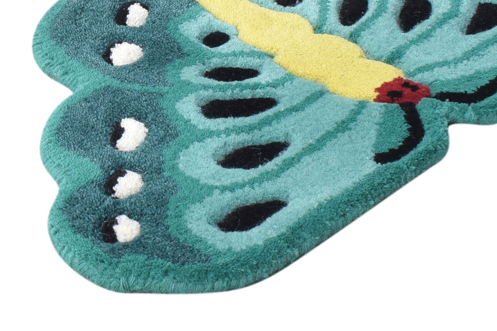 Neysa Green Wool Rug 2' X 1' Kids & Teens Hand Tufted Indian Animal Print   7864643813525