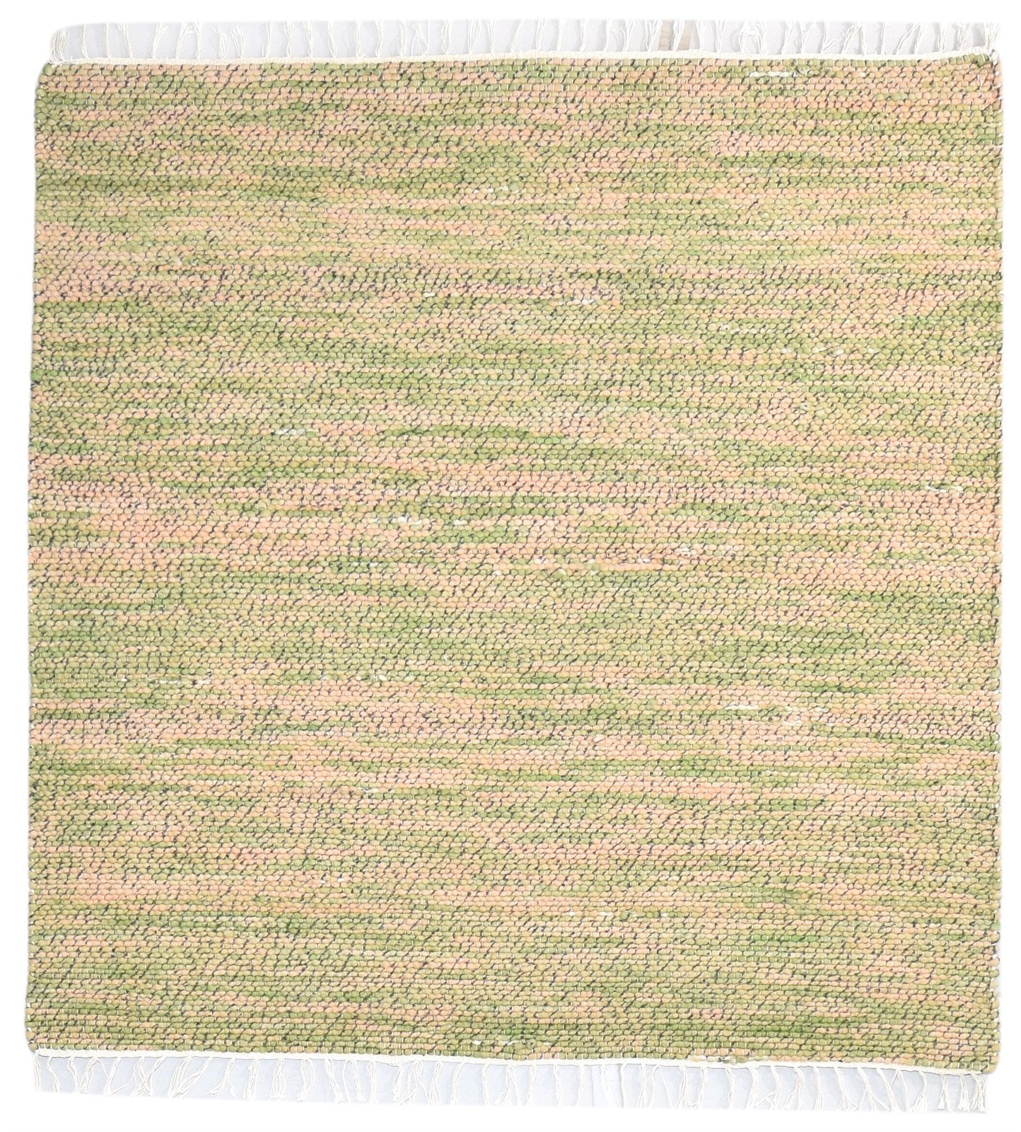 Green Wool Rug 5' X 5' Modern Hand Woven Scandinavian Solid Room Size Carpet   7865006653589
