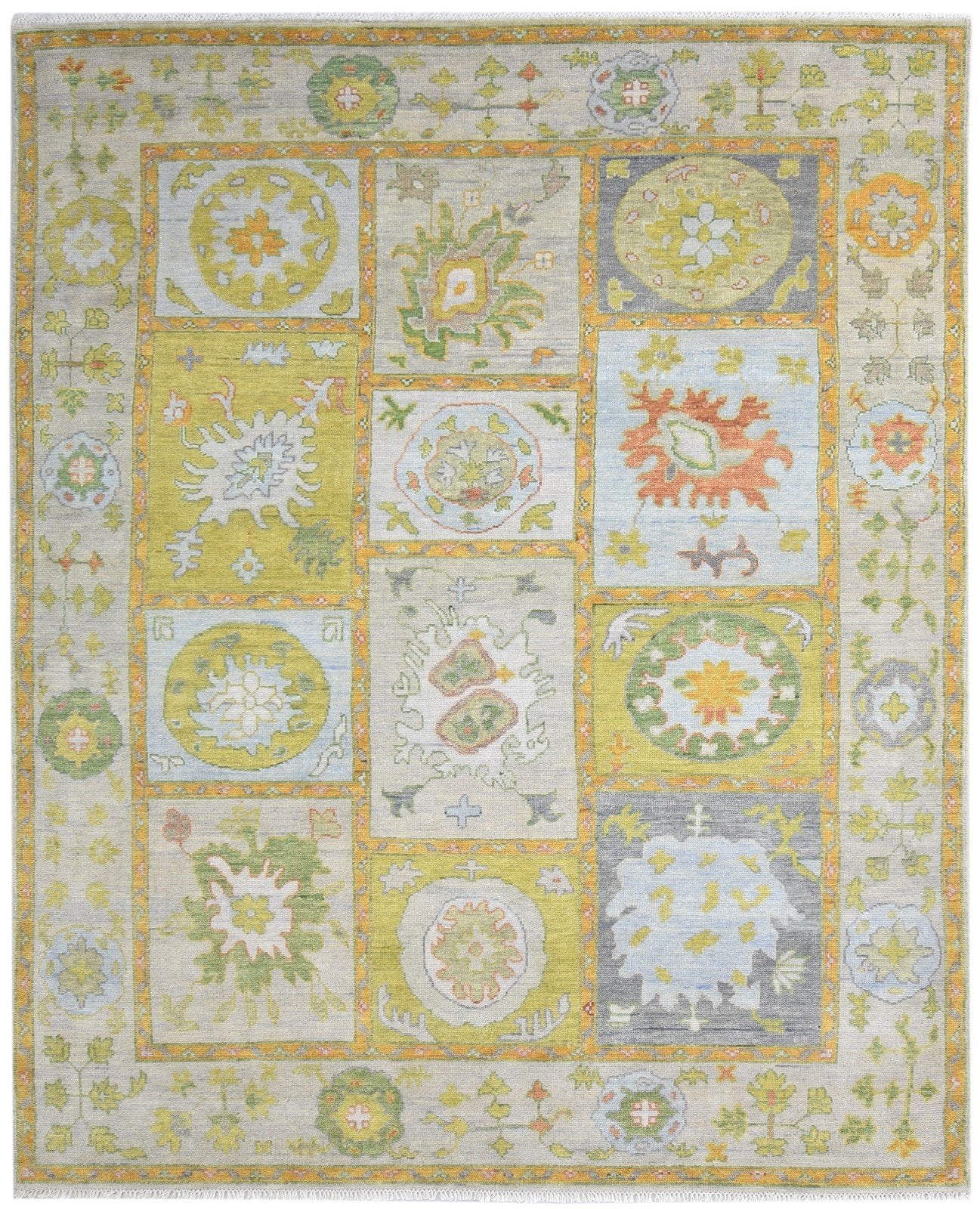 Green Wool Rug 8' X 10' Persian Hand Knotted Bakhtiari Oriental Large Carpet   7864624840853