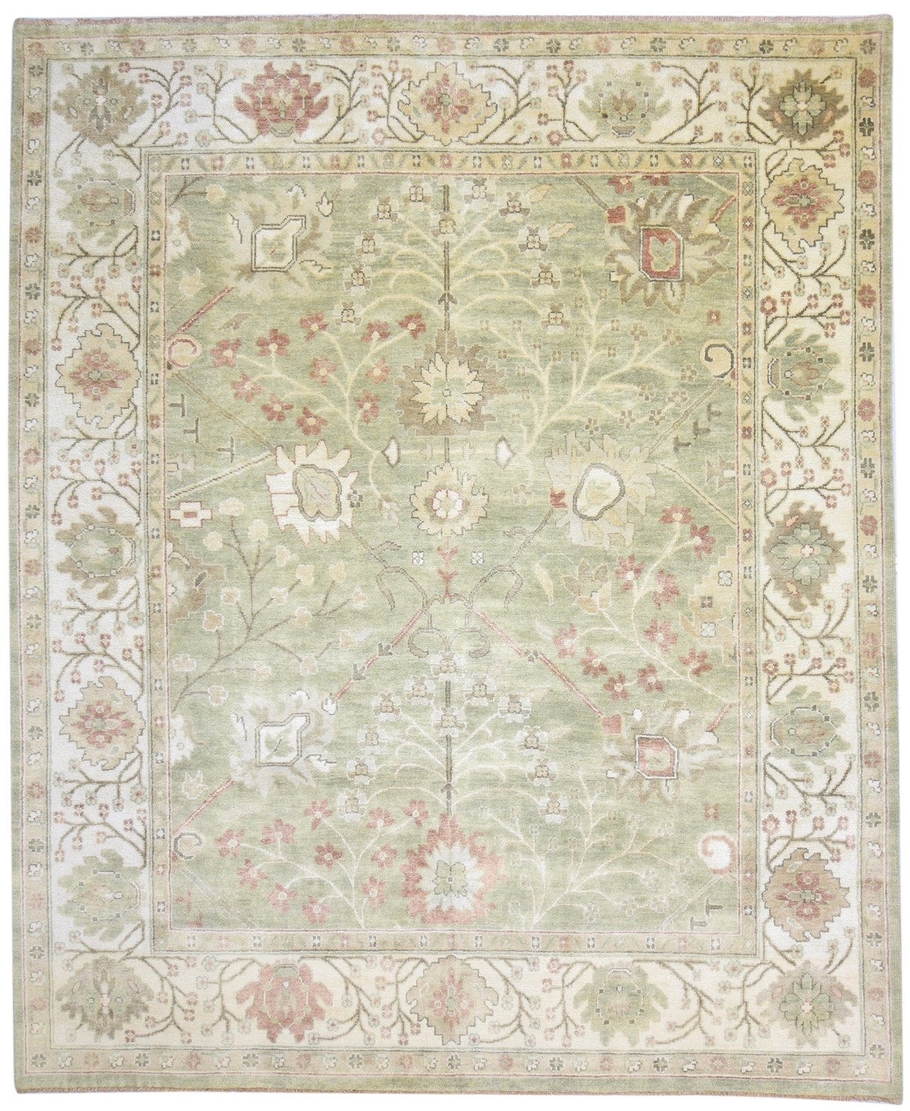 Green Wool Rug 8' X 10' Persian Hand Knotted Oushak Oriental Large Carpet   7865009733781