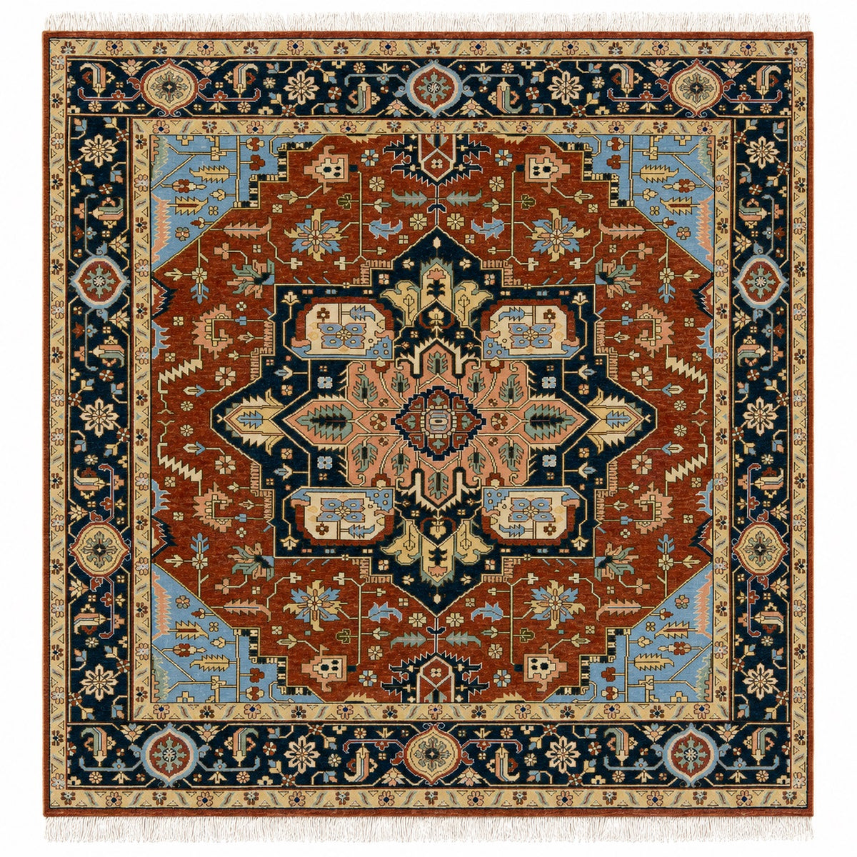 Greenwich Heriz Wool Rug Red Area Rug Persian Hand Knotted   8620210716821
