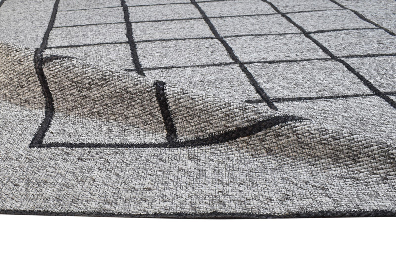 Grey Pet Yarn Rug 5X7 Modern Jacquard Loom Scandinavian Geometric Room Size   7864163991701