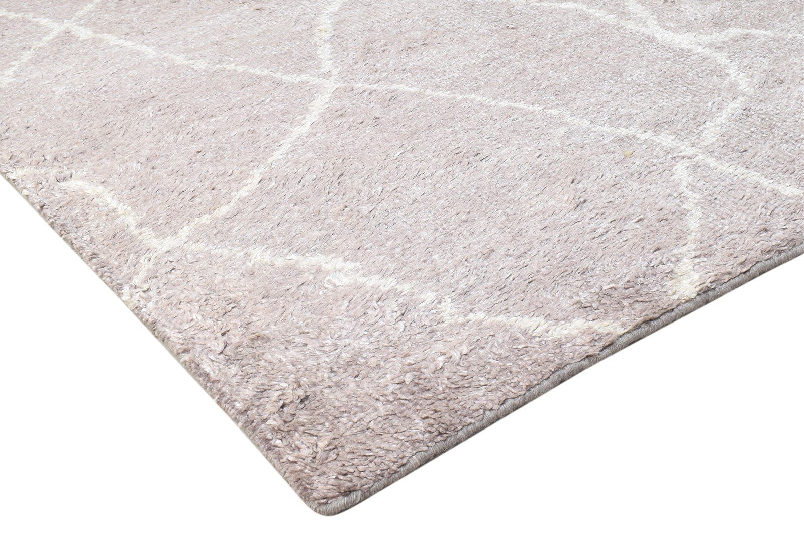 Grey Rayon From Bamboo Rug 8X10 Modern Hand Knotted Moroccan Abstract Large   7864788975765