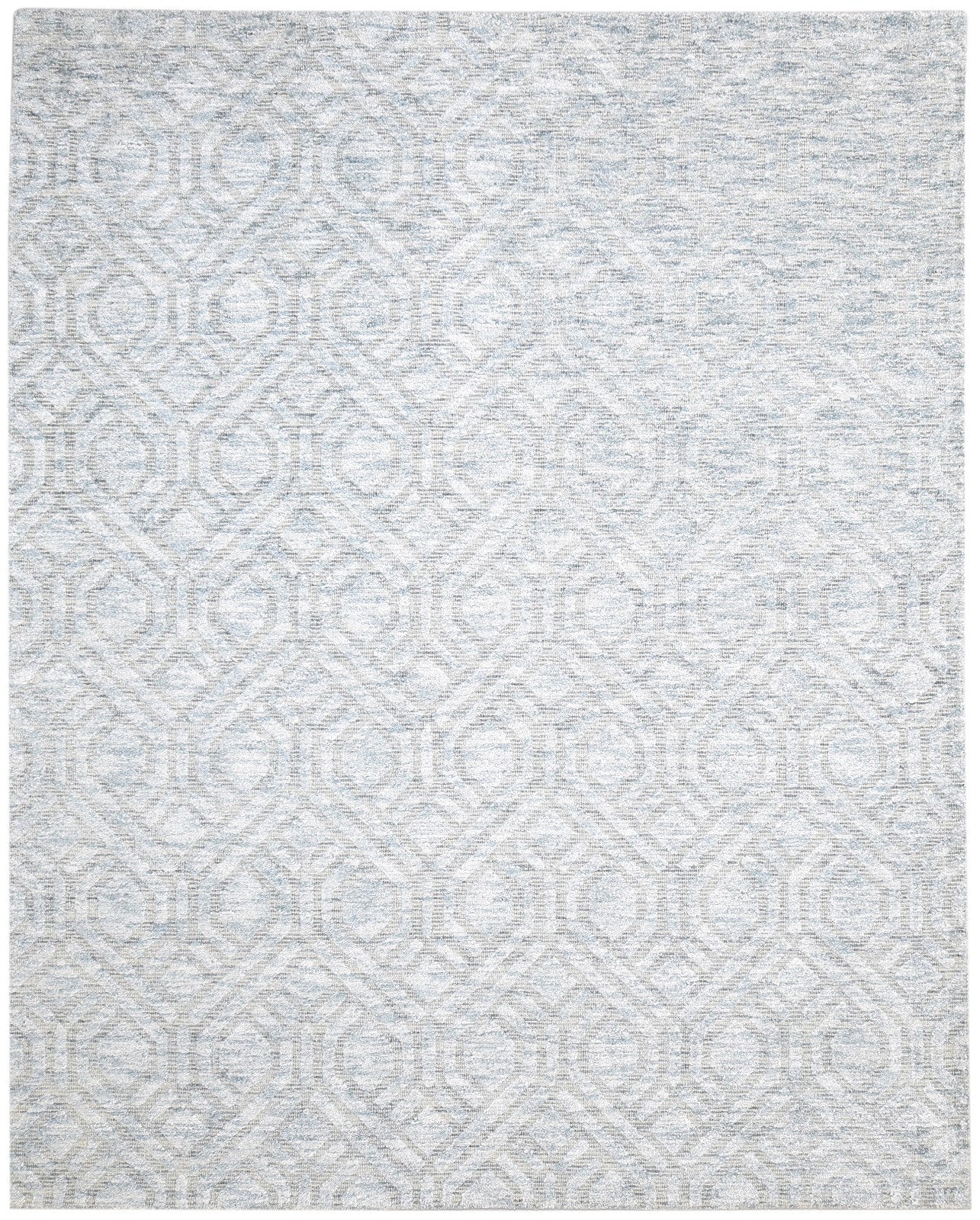 Grey Rayon From Bamboo Rug 8X10 Modern Hand Woven Scandinavian Trellis Large   7864494456981
