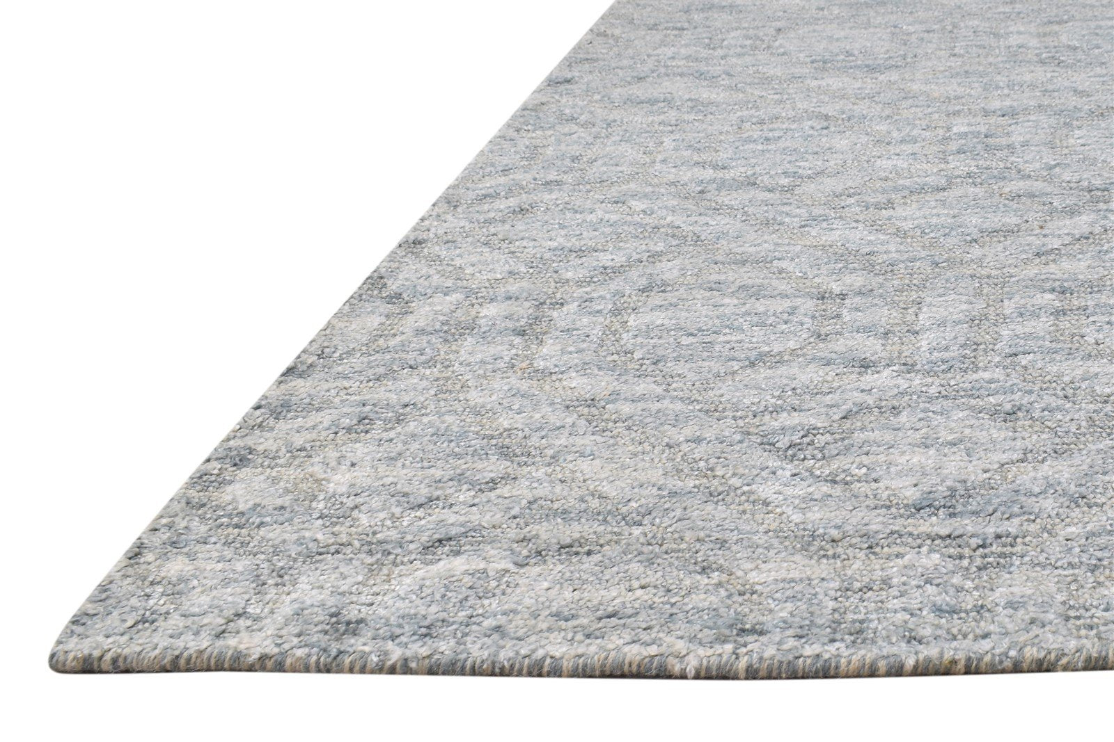 Grey Rayon From Bamboo Rug 8X10 Modern Hand Woven Scandinavian Trellis Large   7864494456981