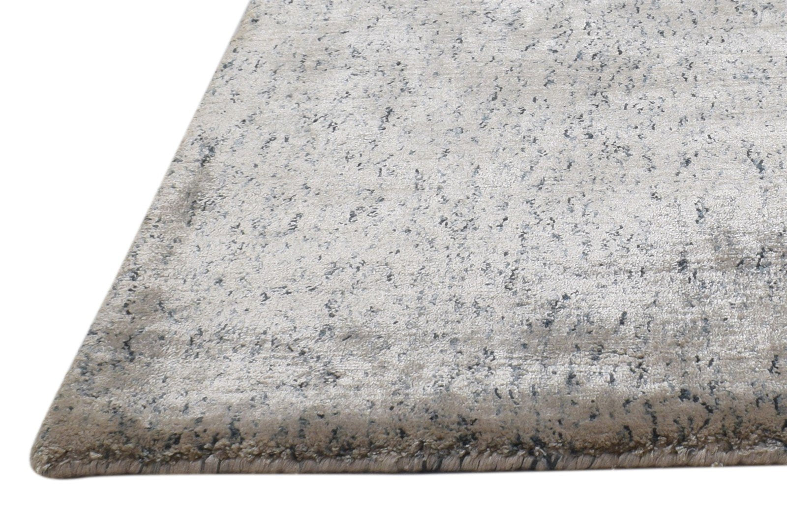 Grey Silk Rug 2' X 3' Modern Hand Woven Scandinavian Abstract Small Carpet   7864181751957