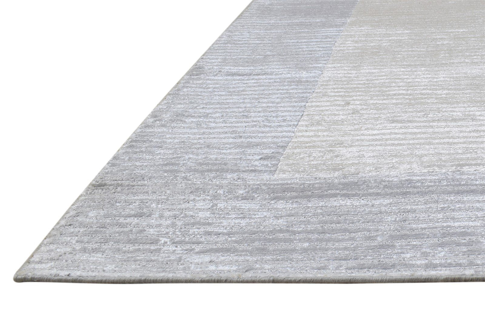 Grey Silk Rug 5' X 7' Modern Handloom Scandinavian Bordered Room Size Carpet   7864434557077
