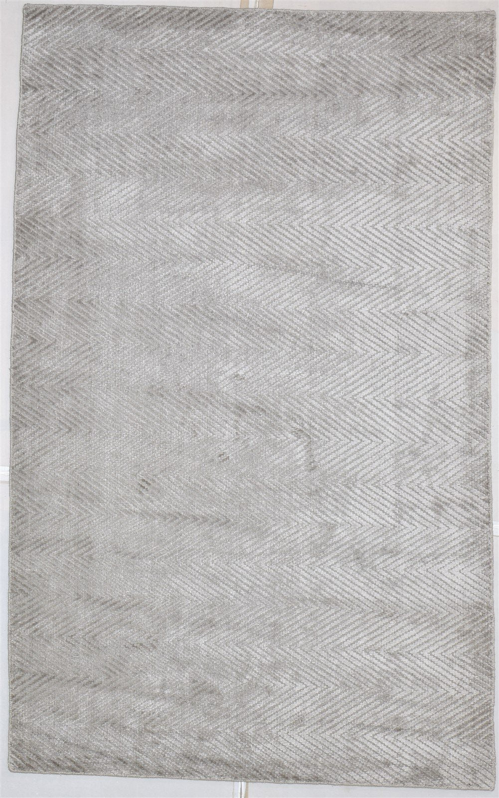 Grey Silk Rug 5' X 8' Modern Handloom Scandinavian Diamond Room Size Carpet   7864156323989