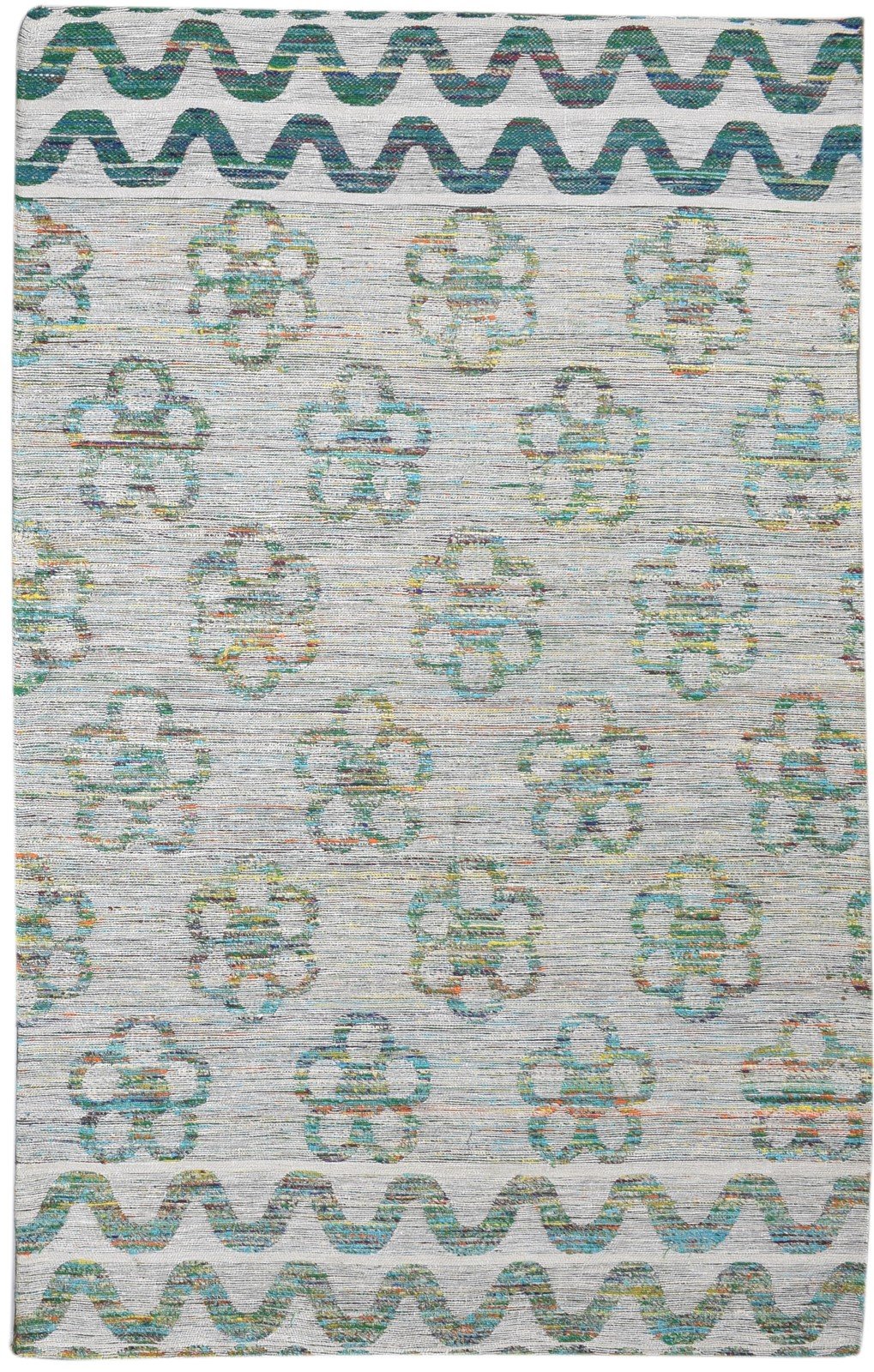Grey Silk Rug 5' X 8' Modern Jacquard Loom Scandinavian Floral Room Size Carpet   7860700283029