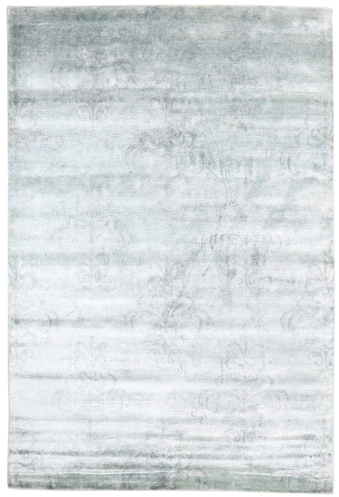 Grey Silk Rug 6' X 9' Modern Hand Knotted American Abstract Room Size Carpet   7865068847253