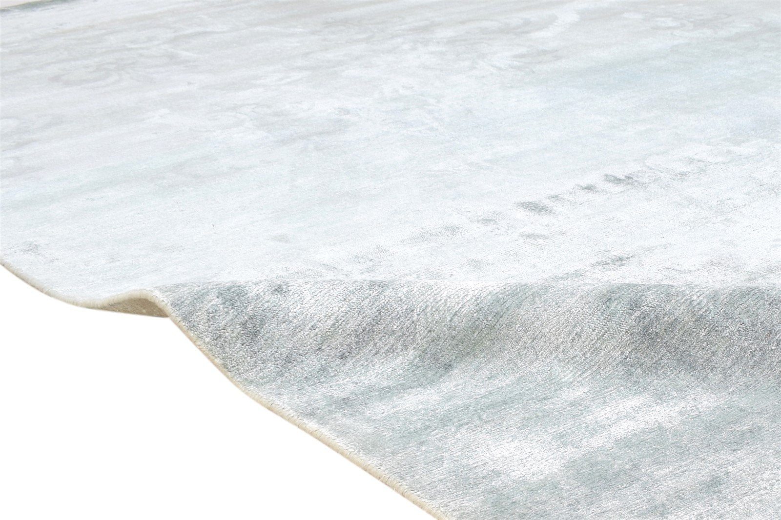 Grey Silk Rug 6' X 9' Modern Hand Knotted American Abstract Room Size Carpet   7865068847253