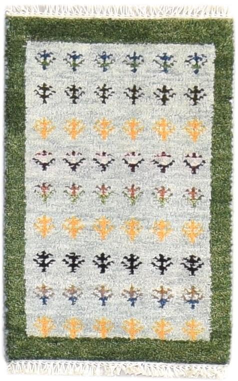 Grey Wool Rug 1' X 2' Modern Hand Knotted French Floral Small Carpet   7864547868821