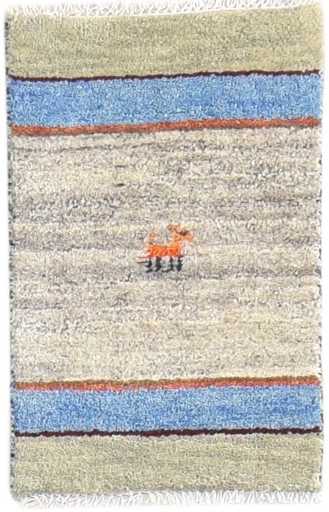 Grey Wool Rug 1' X 2' Southwestern Hand Knotted American Tribal Small Carpet   7865057640597