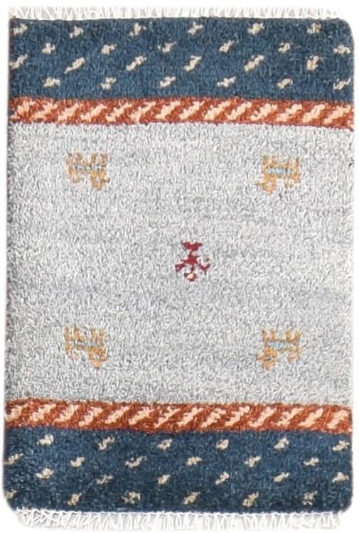 Grey Wool Rug 1' X 2' Southwestern Hand Knotted American Tribal Small Carpet   7865058263189
