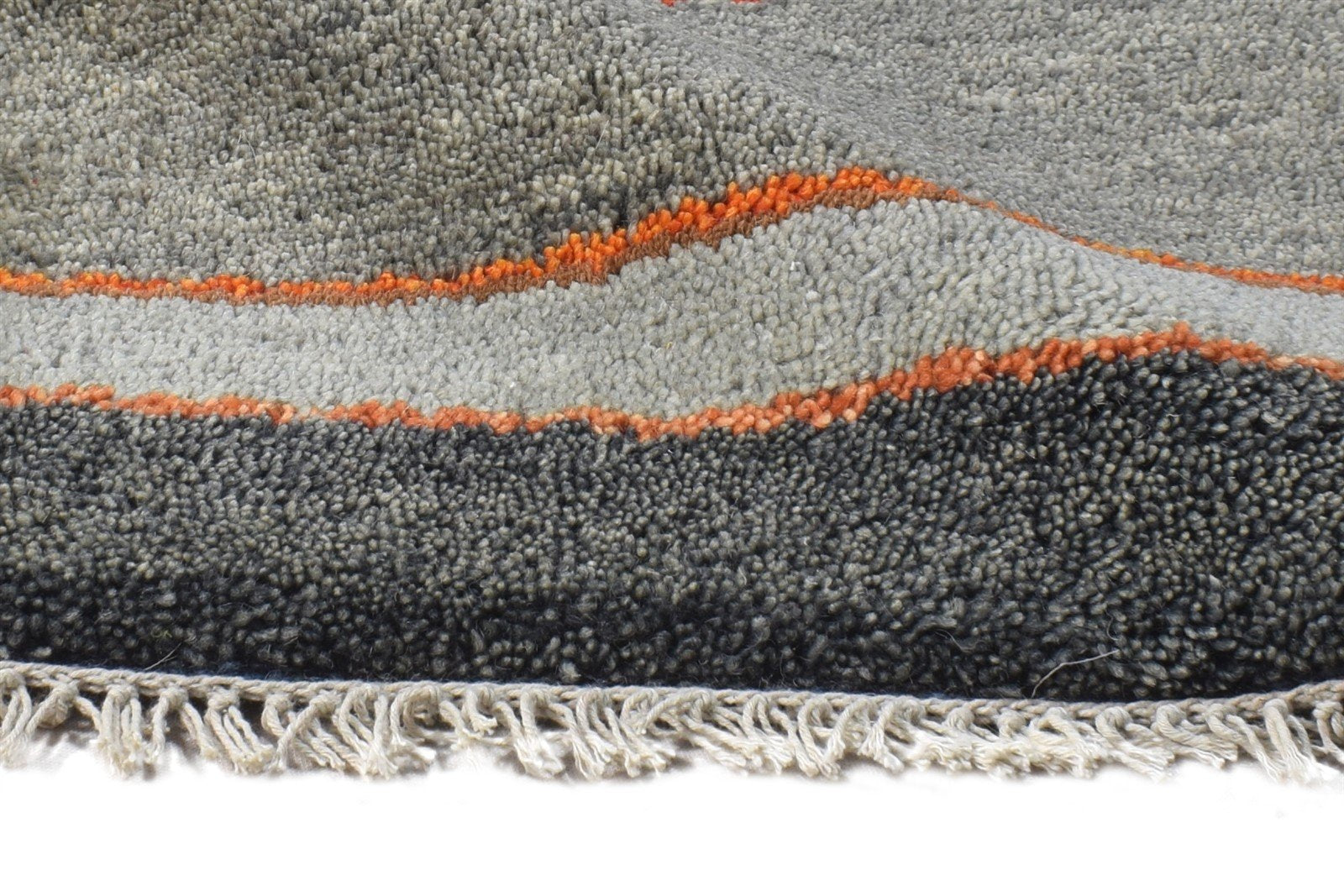 Grey Wool Rug 1' X 2' Southwestern Hand Knotted American Tribal Small Carpet   7865060589717