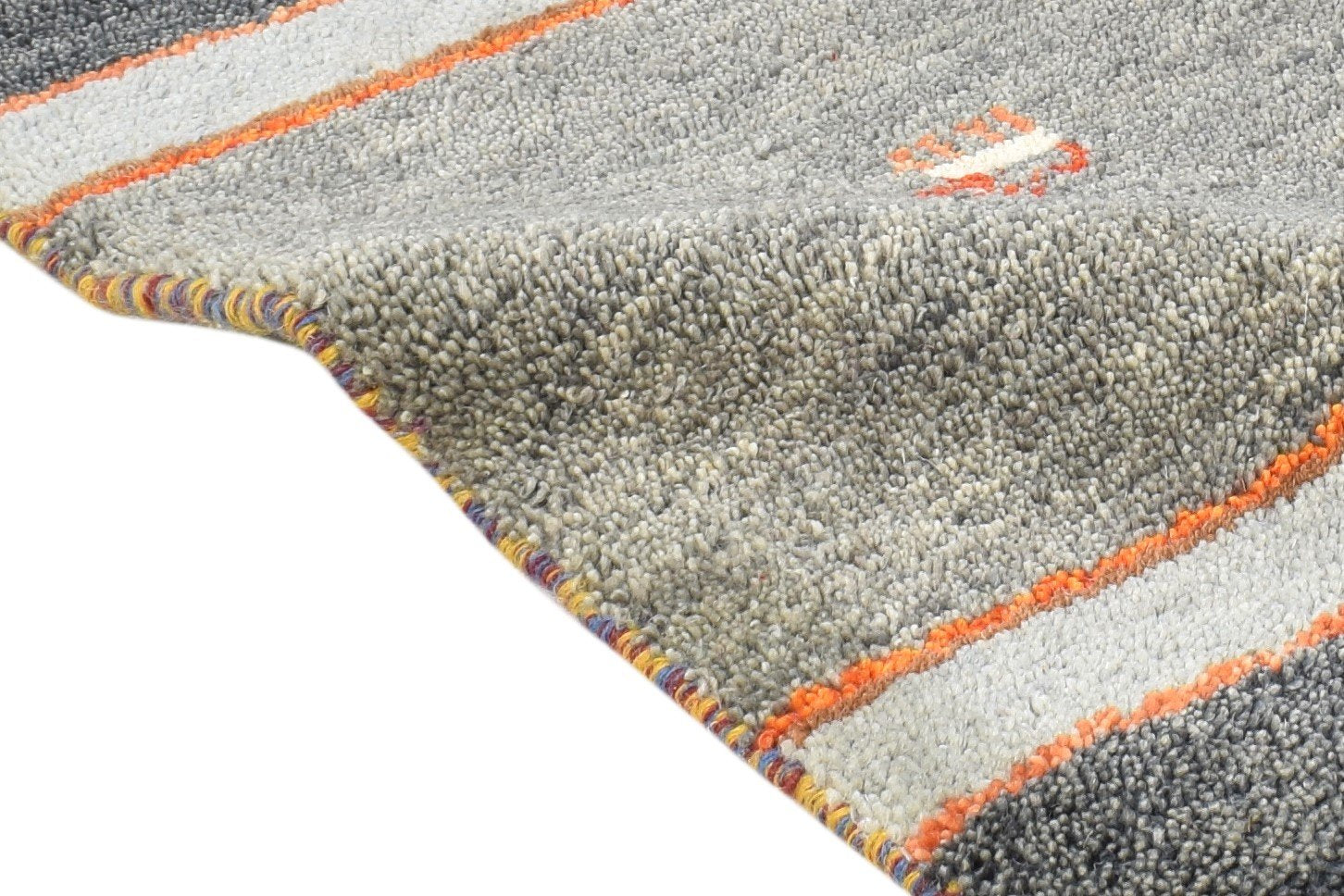 Grey Wool Rug 1' X 2' Southwestern Hand Knotted American Tribal Small Carpet   7865060589717