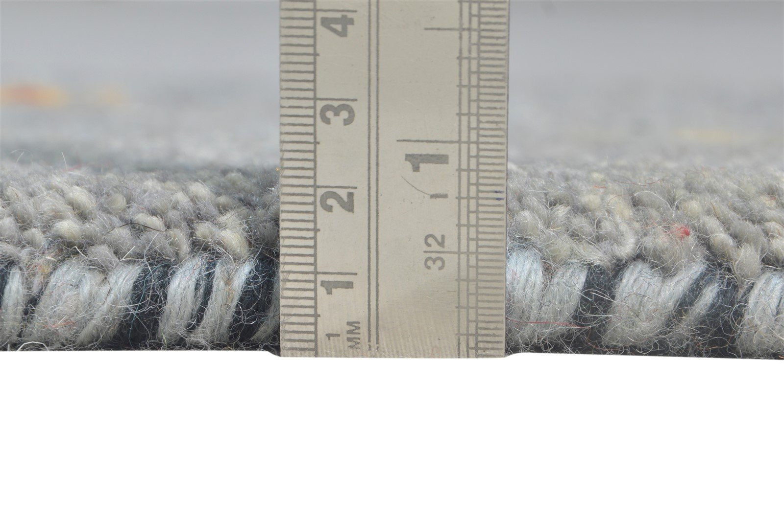 Grey Wool Rug 1' X 2' Southwestern Hand Knotted American Tribal Small Carpet   7865089196181