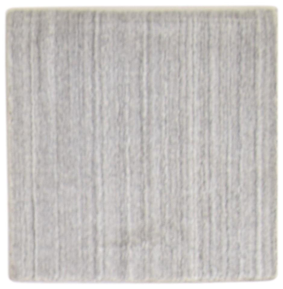 Grey Wool Rug 2' X 2' Modern Handloom Scandinavian Solid Small Carpet   7864129912981