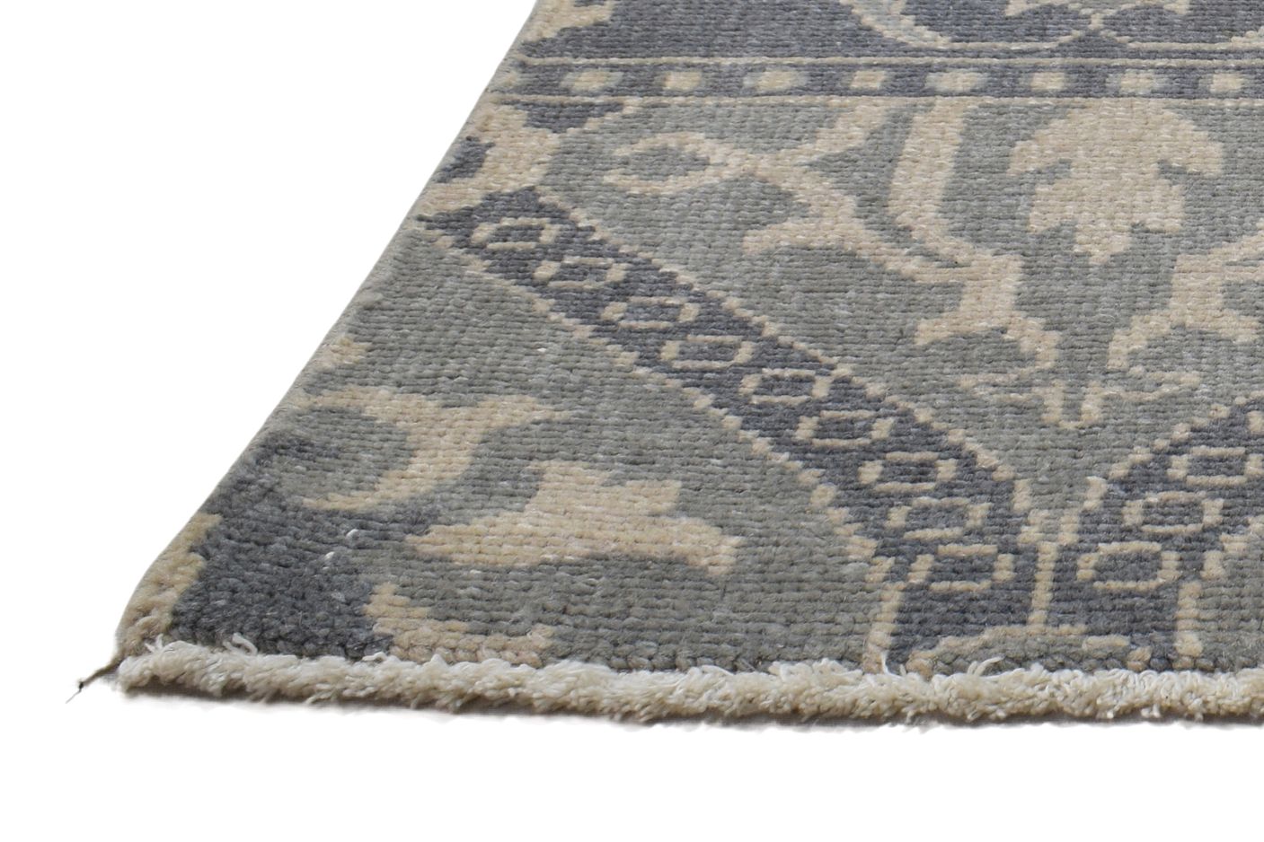 Grey Wool Rug 2' X 2' Persian Hand Knotted Kashan Oriental Small Carpet   7864106451093
