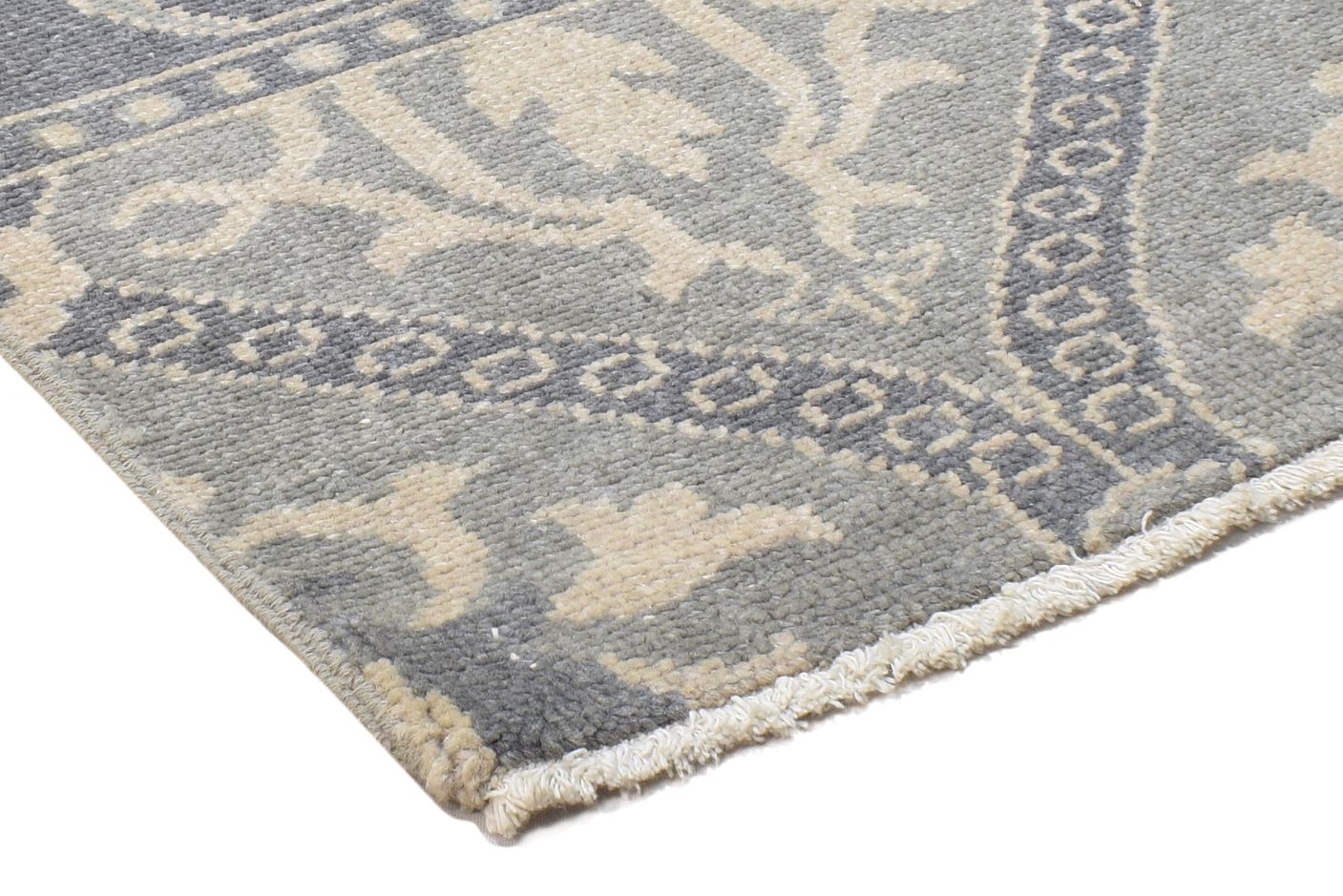 Grey Wool Rug 2' X 2' Persian Hand Knotted Kashan Oriental Small Carpet   7864106451093