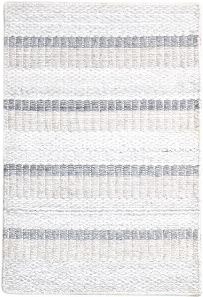Grey Wool Rug 2' X 3' Modern Dhurrie Scandinavian Striped Small Carpet   7865138577557