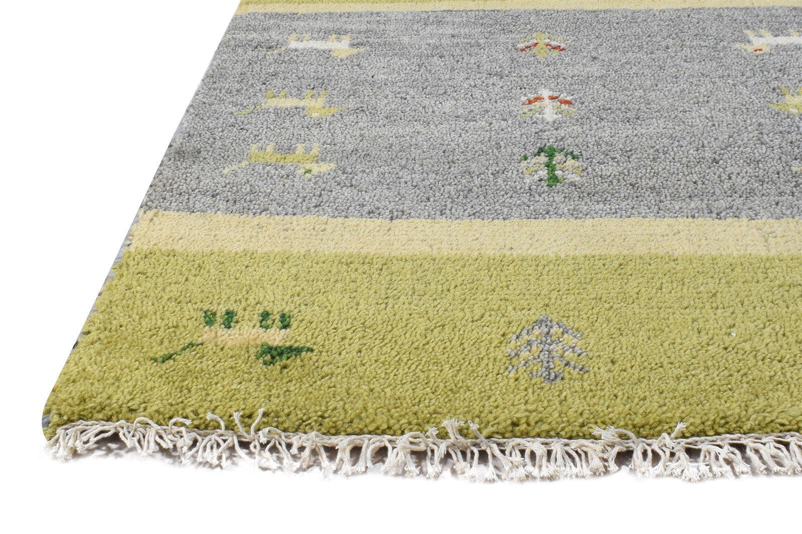Grey Wool Rug 2' X 3' Southwestern Hand Knotted American Tribal Small Carpet   7865063866517