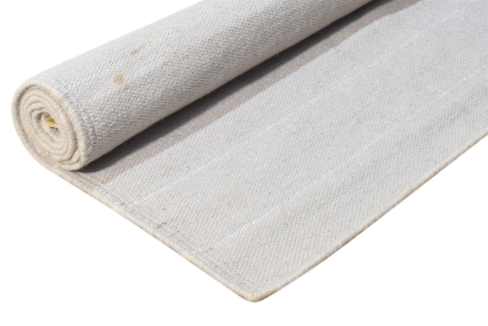 Grey Wool Rug 3' X 5' Modern Dhurrie Scandinavian Striped Small Carpet   7865196347541